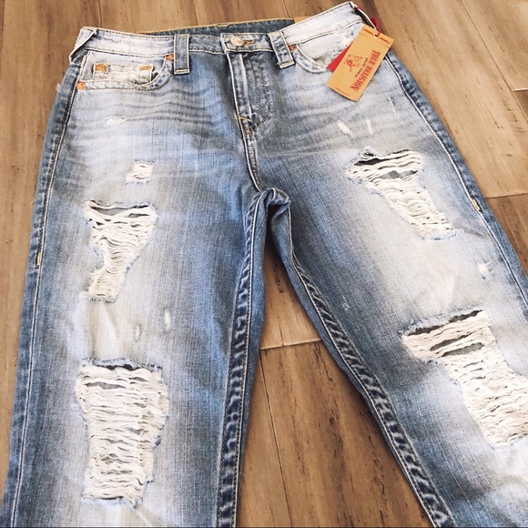 NWT TR Distressed Boyfriend High-rise Jeans - Picture 5 of 8